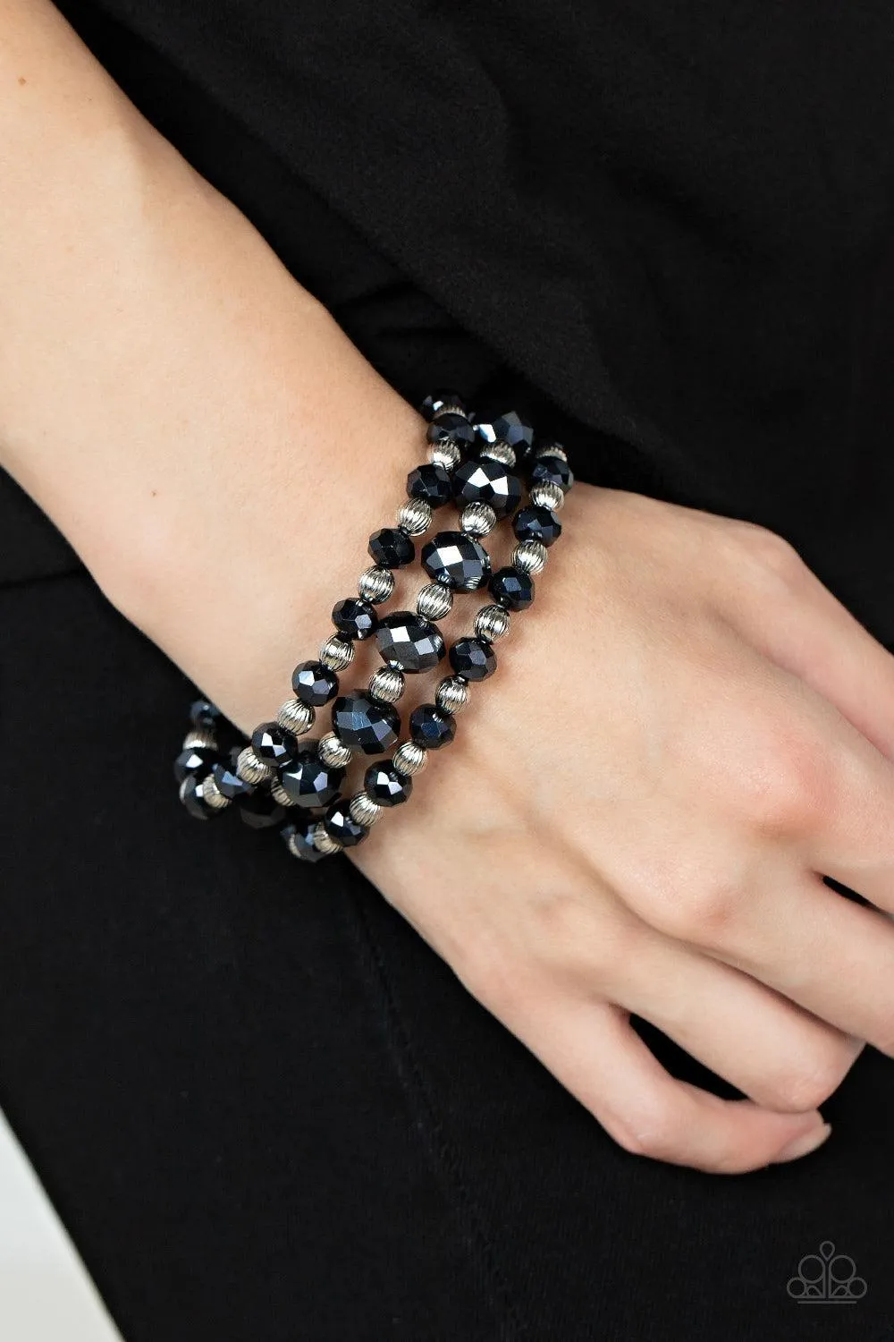 Eiffel Tower Tryst Metallic Blue Bracelet - Paparazzi Accessories