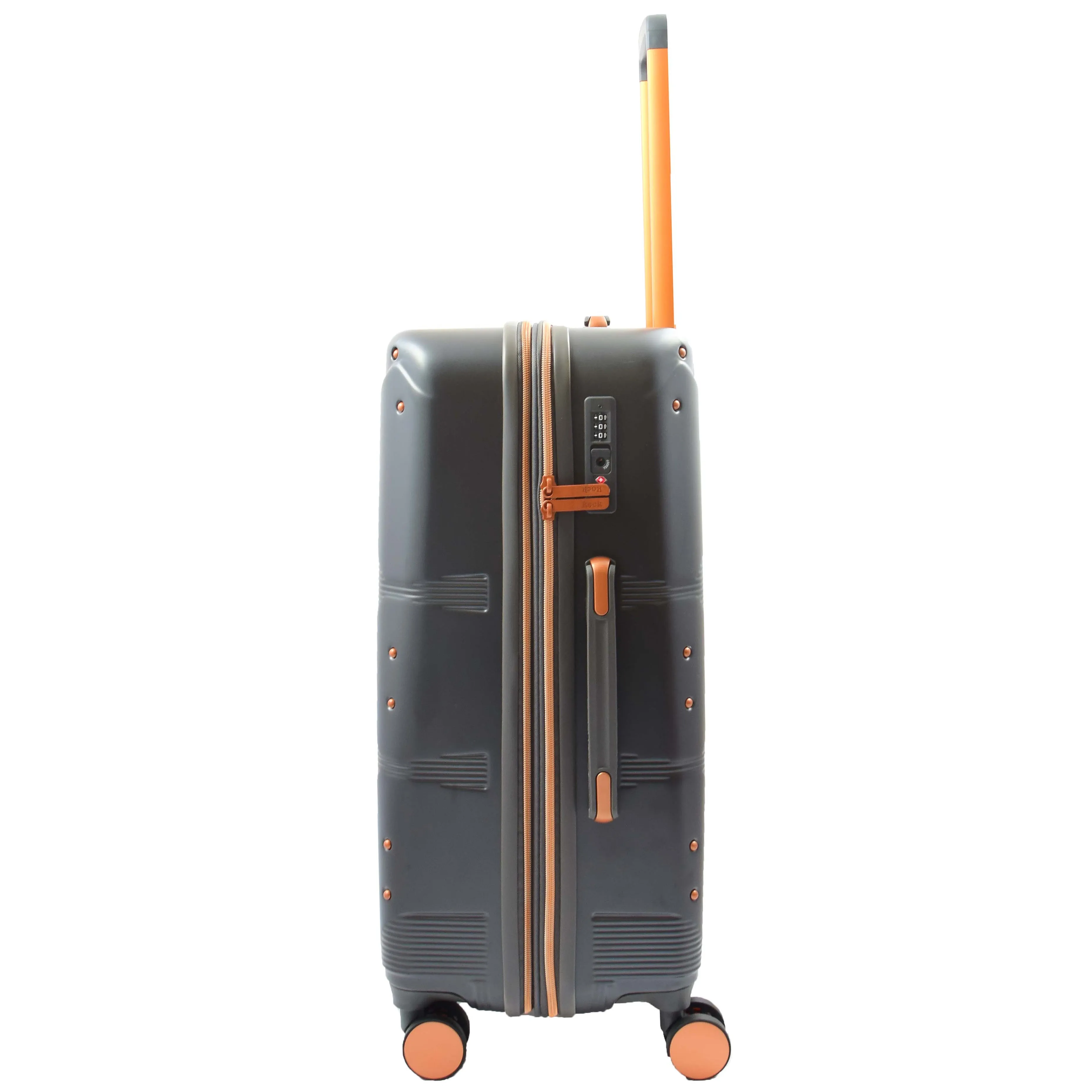 Exclusive 4 Wheel Hard Shell Luggage Expandable Suitcase Travel Bags Astro Charcoal