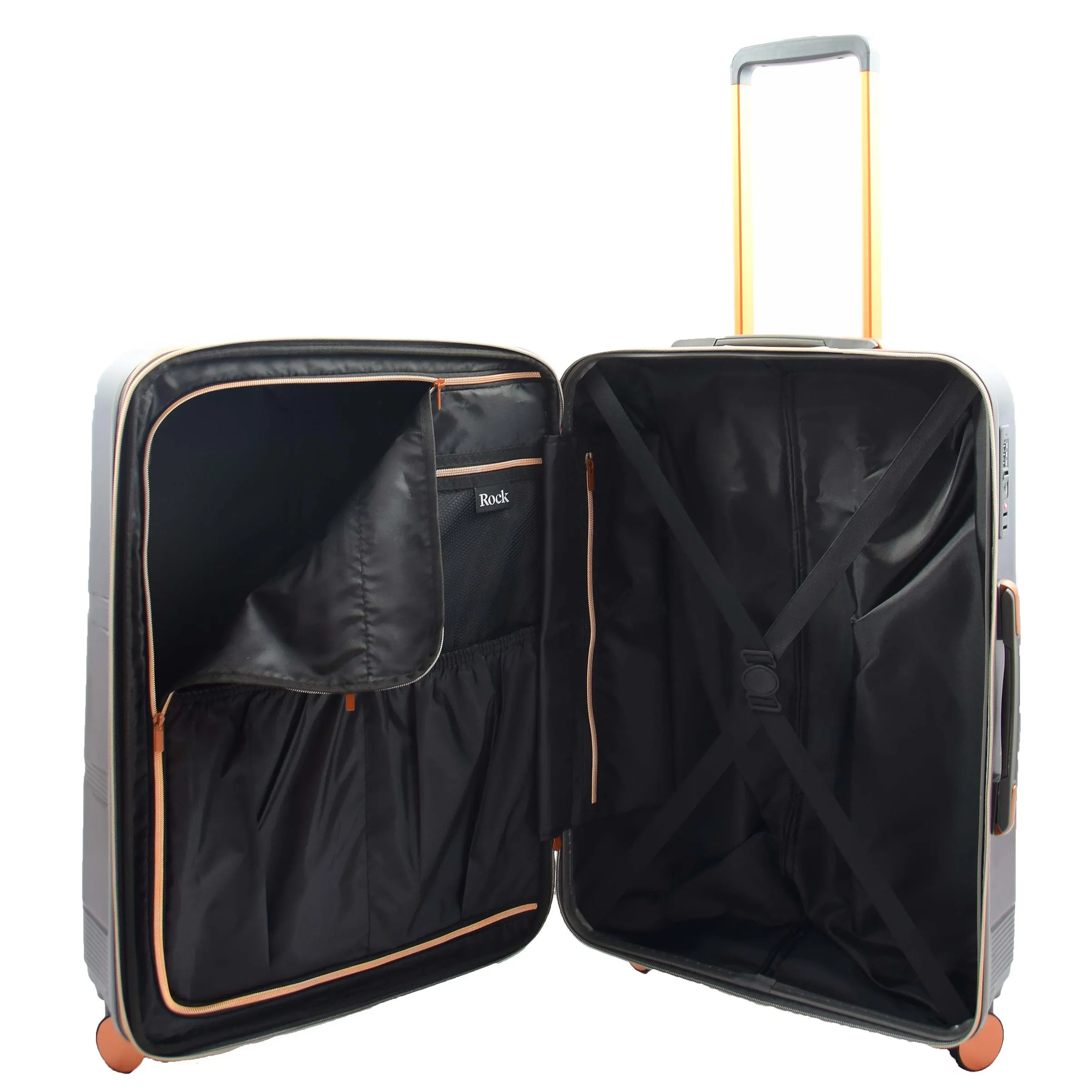 Exclusive 4 Wheel Hard Shell Luggage Expandable Suitcase Travel Bags Astro Charcoal