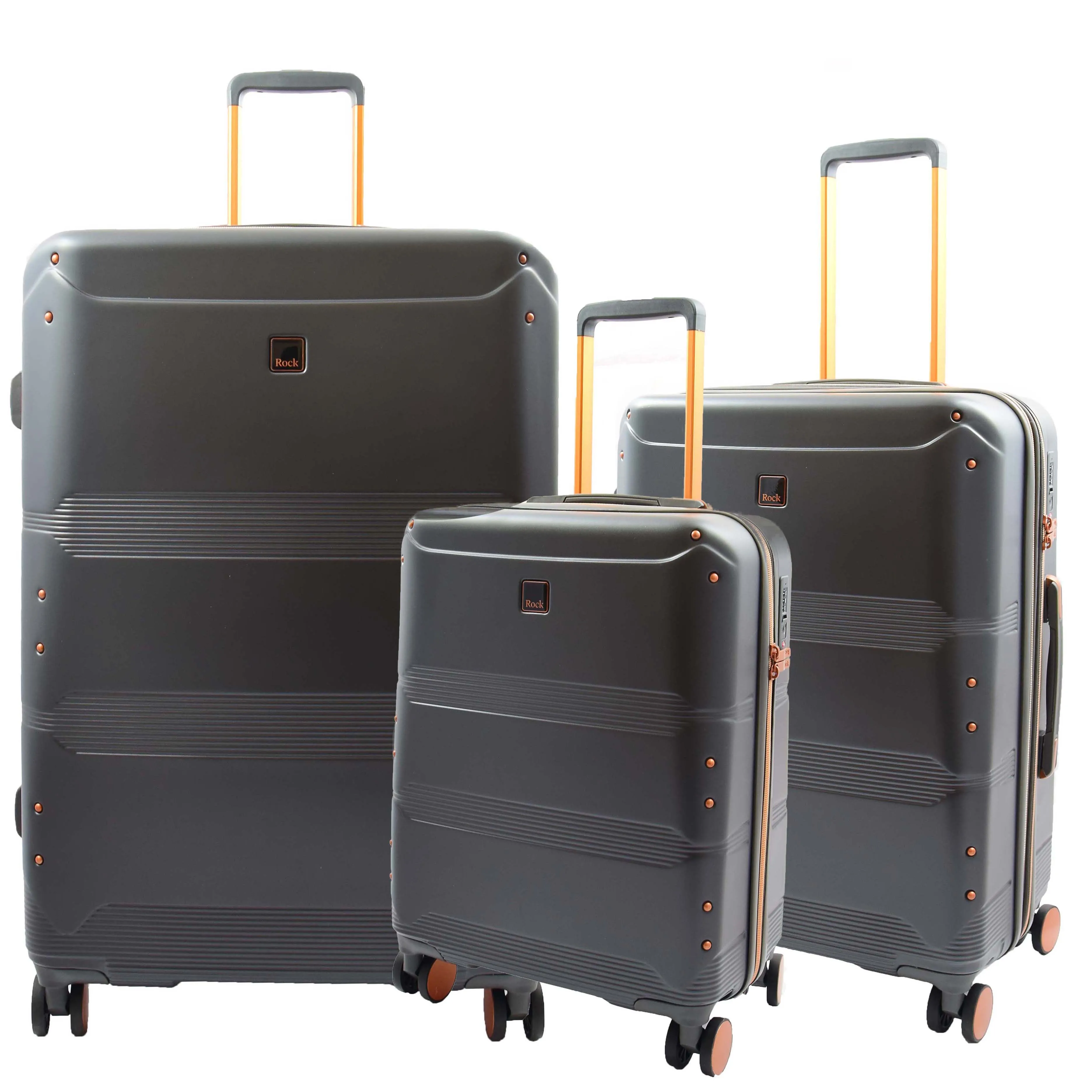 Exclusive 4 Wheel Hard Shell Luggage Expandable Suitcase Travel Bags Astro Charcoal