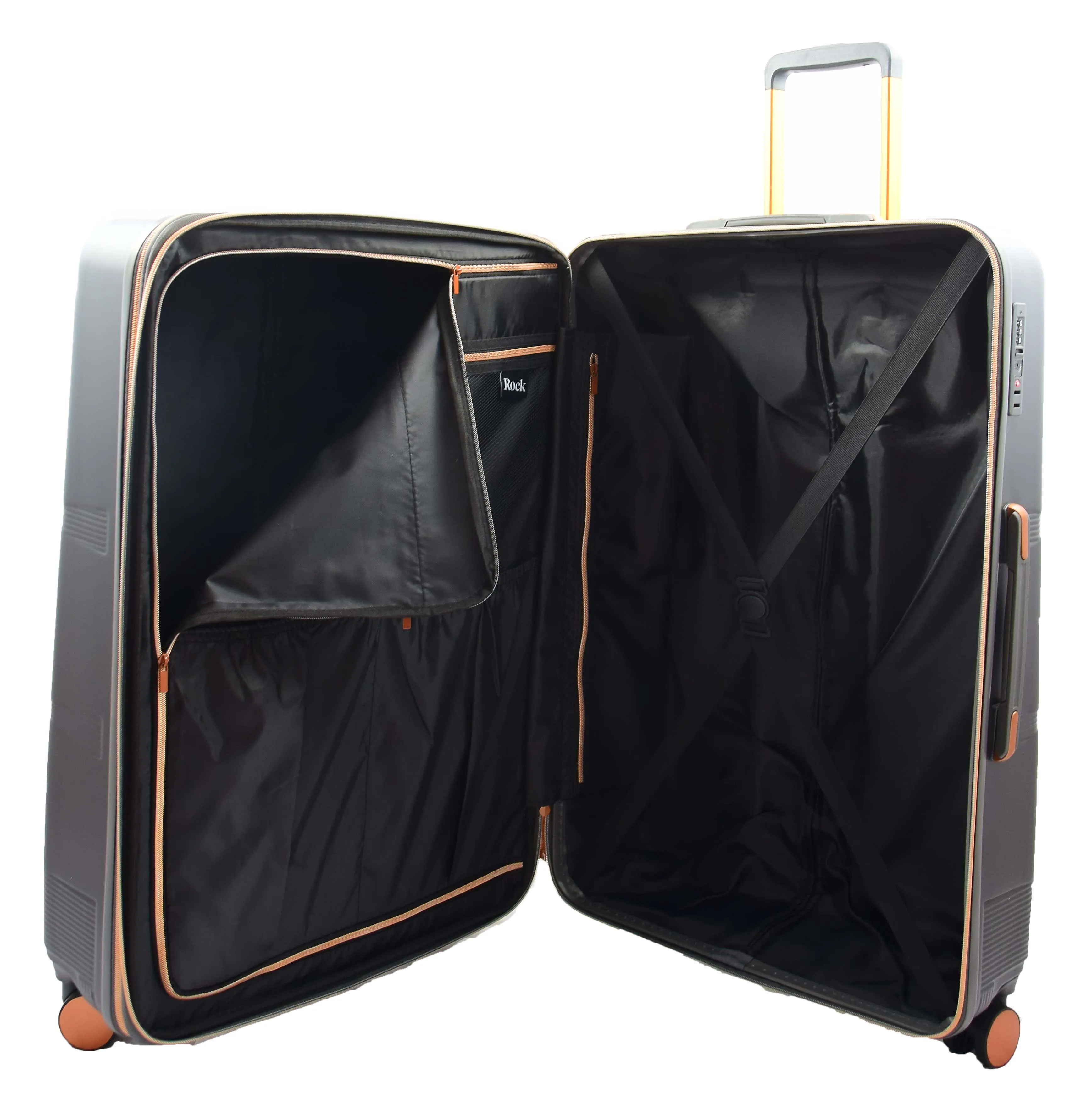 Exclusive 4 Wheel Hard Shell Luggage Expandable Suitcase Travel Bags Astro Charcoal