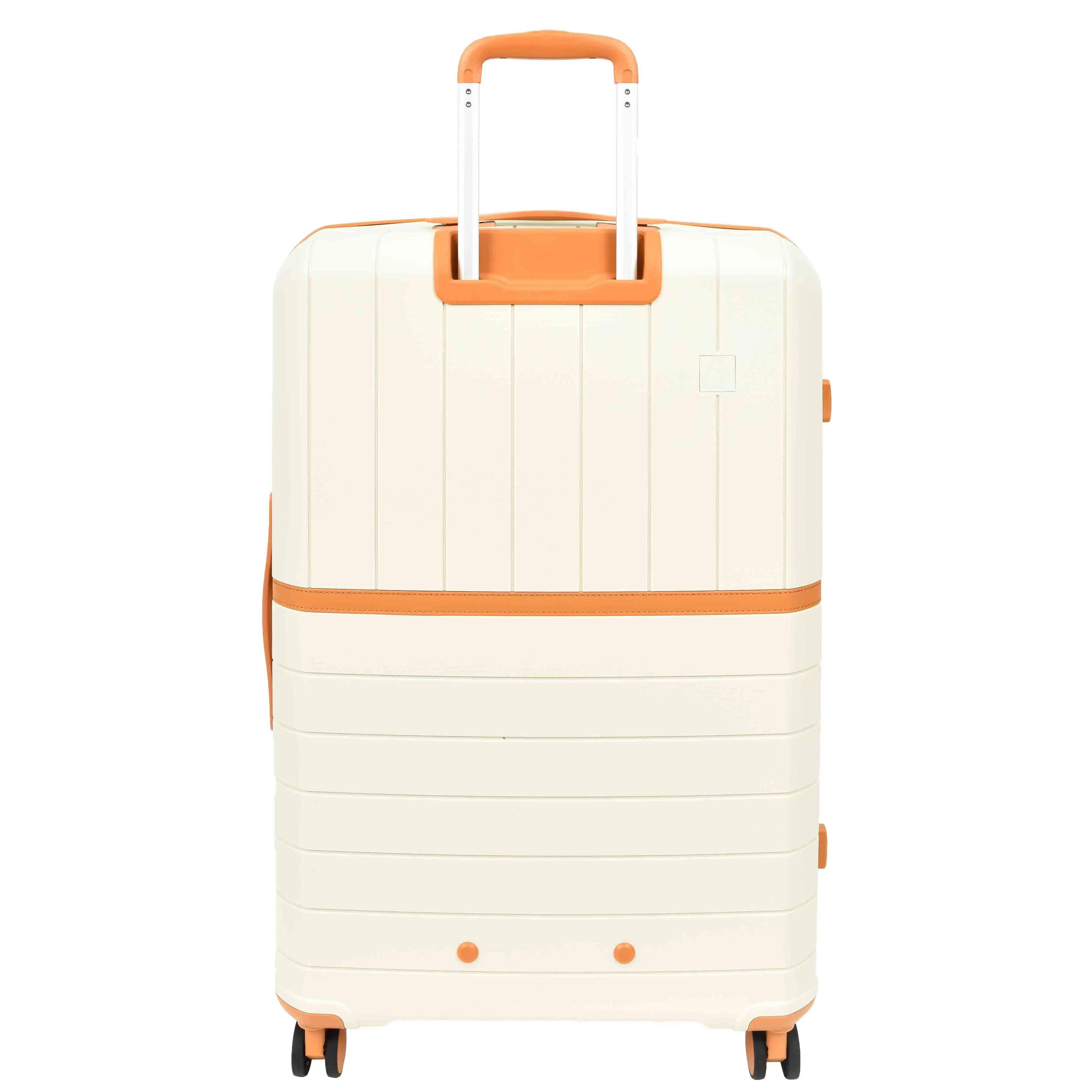 Expandable Wheeled Suitcases Solid Hard Shell PP Luggage Milky Titania