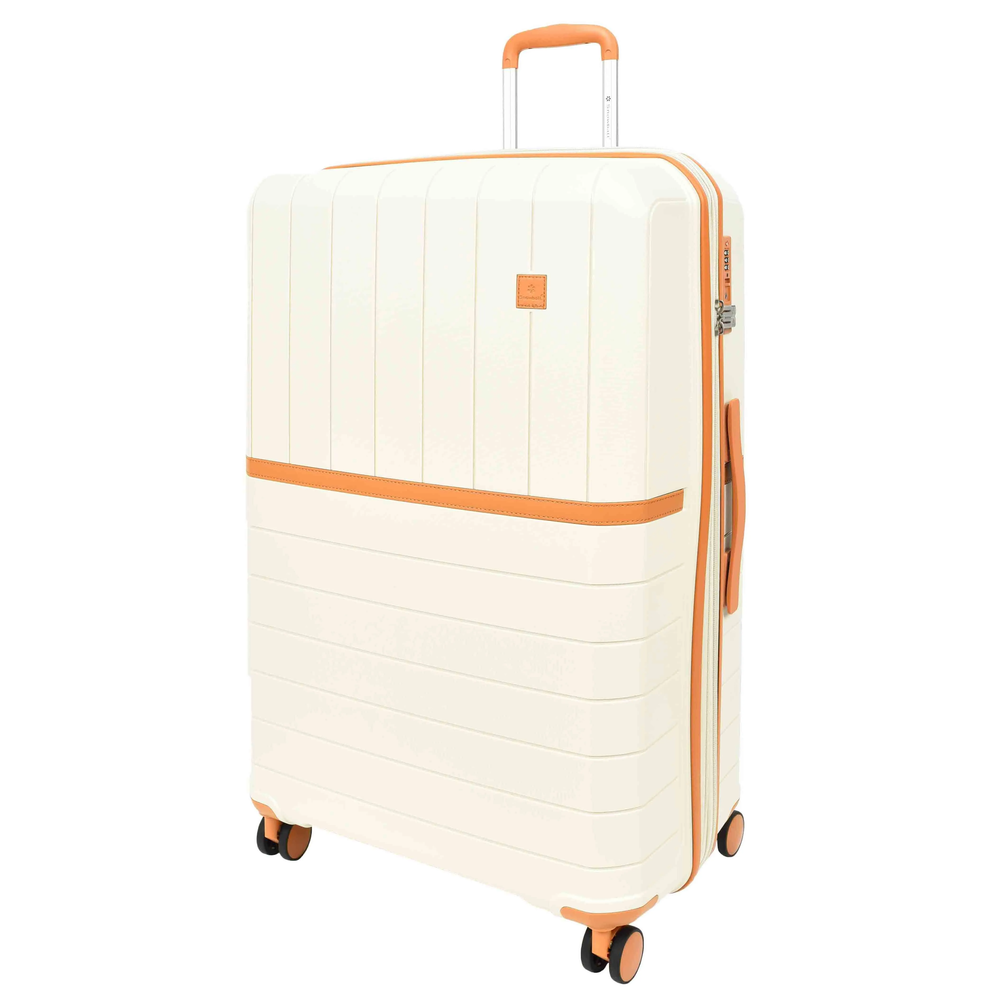 Expandable Wheeled Suitcases Solid Hard Shell PP Luggage Milky Titania