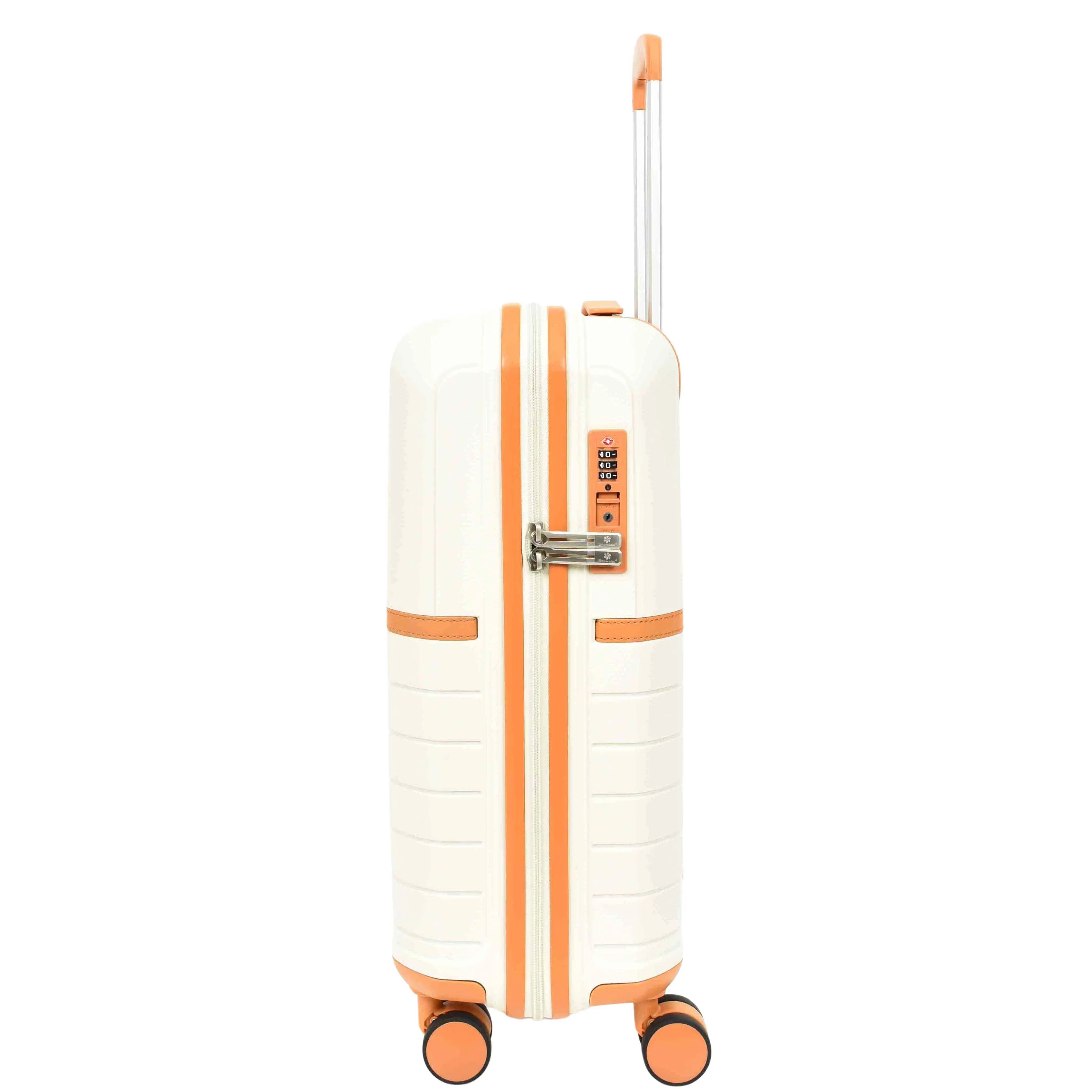 Expandable Wheeled Suitcases Solid Hard Shell PP Luggage Milky Titania