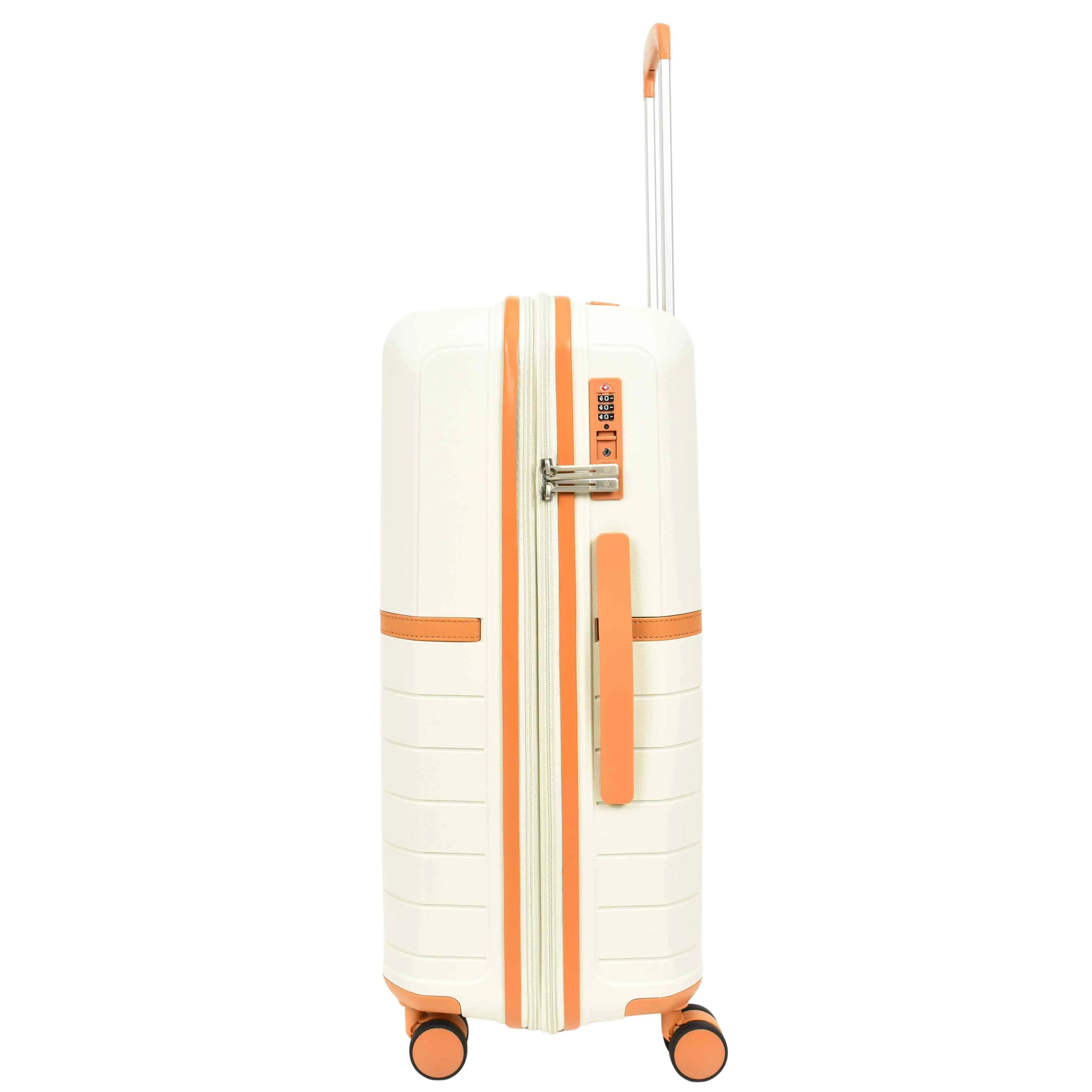 Expandable Wheeled Suitcases Solid Hard Shell PP Luggage Milky Titania