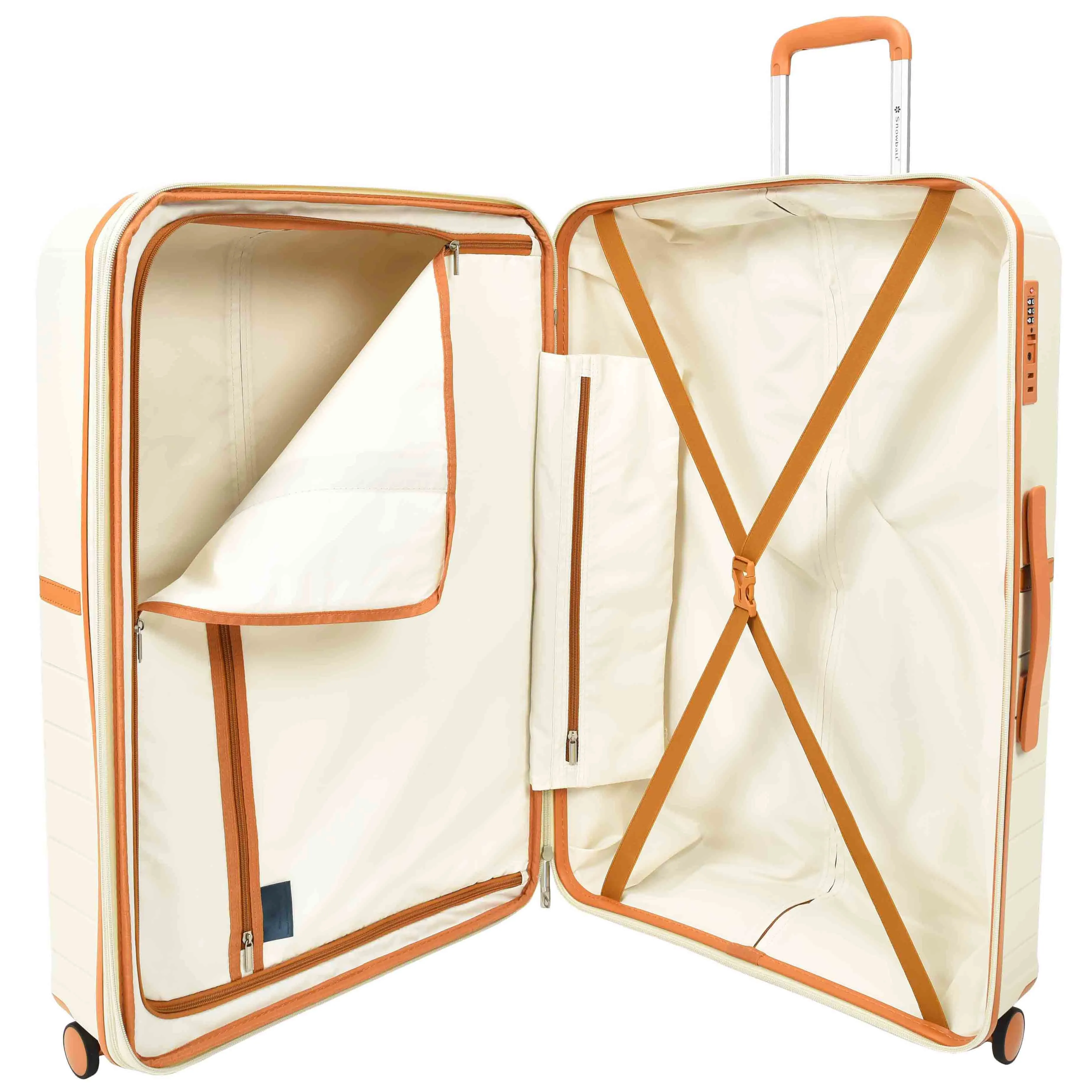 Expandable Wheeled Suitcases Solid Hard Shell PP Luggage Milky Titania