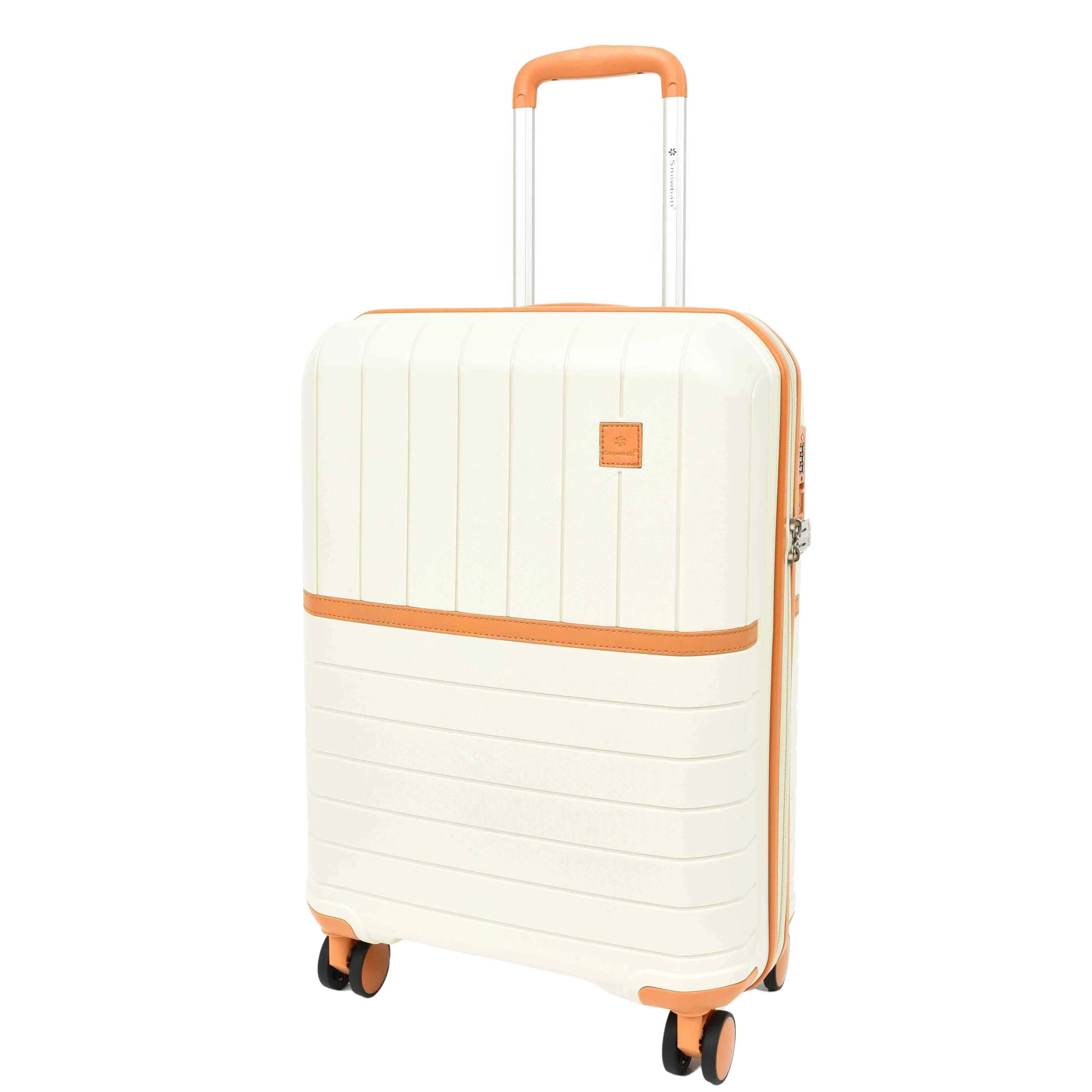 Expandable Wheeled Suitcases Solid Hard Shell PP Luggage Milky Titania