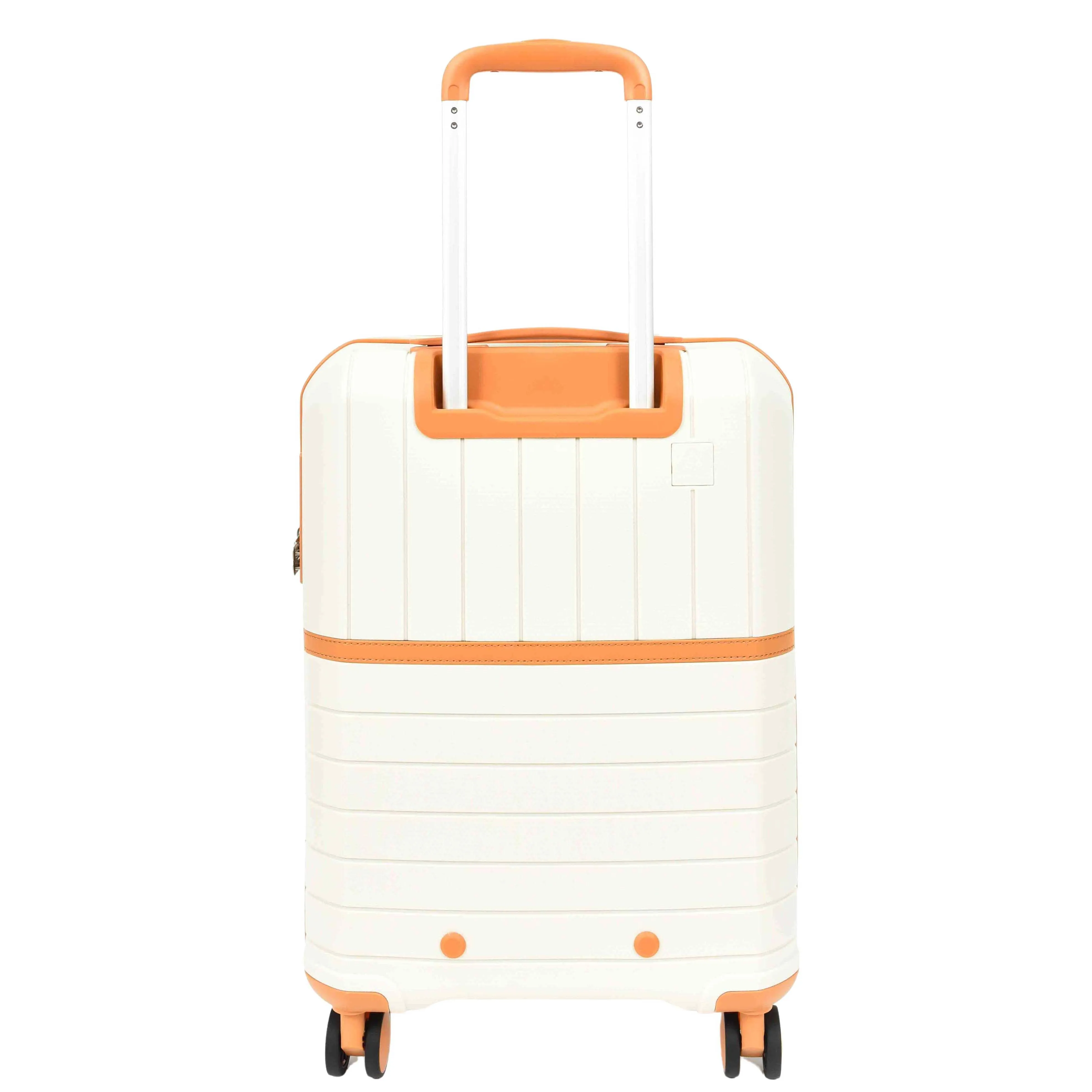 Expandable Wheeled Suitcases Solid Hard Shell PP Luggage Milky Titania
