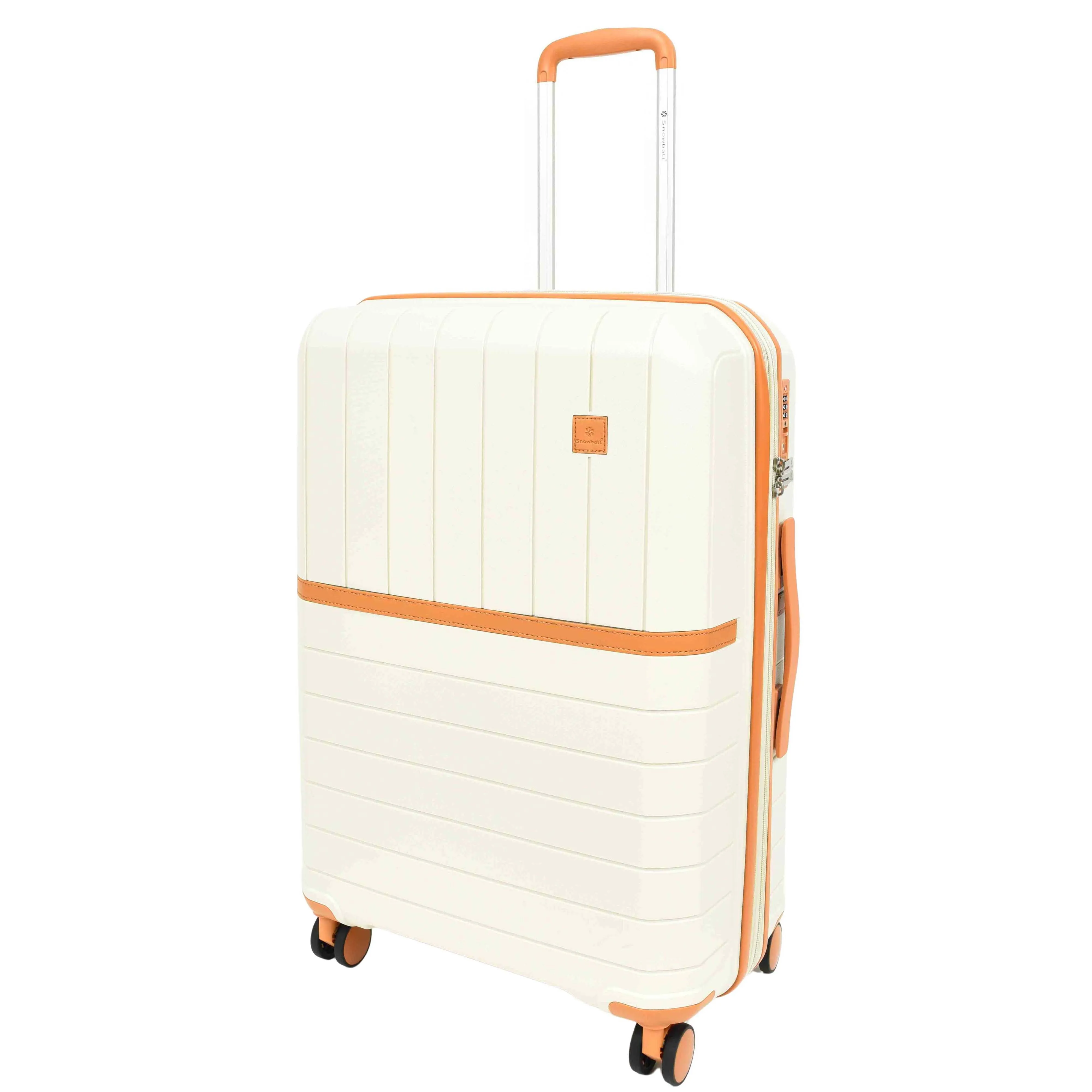 Expandable Wheeled Suitcases Solid Hard Shell PP Luggage Milky Titania