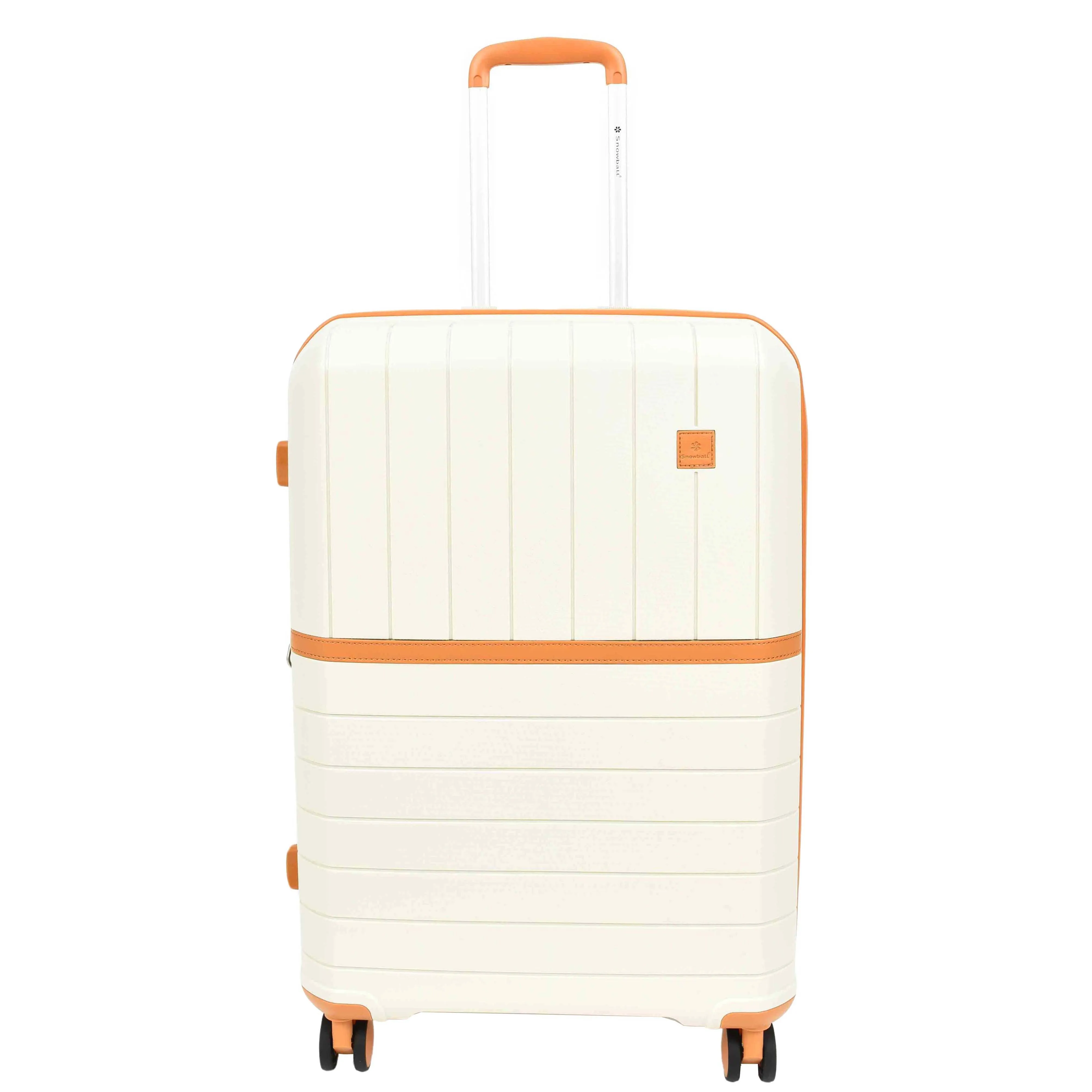 Expandable Wheeled Suitcases Solid Hard Shell PP Luggage Milky Titania