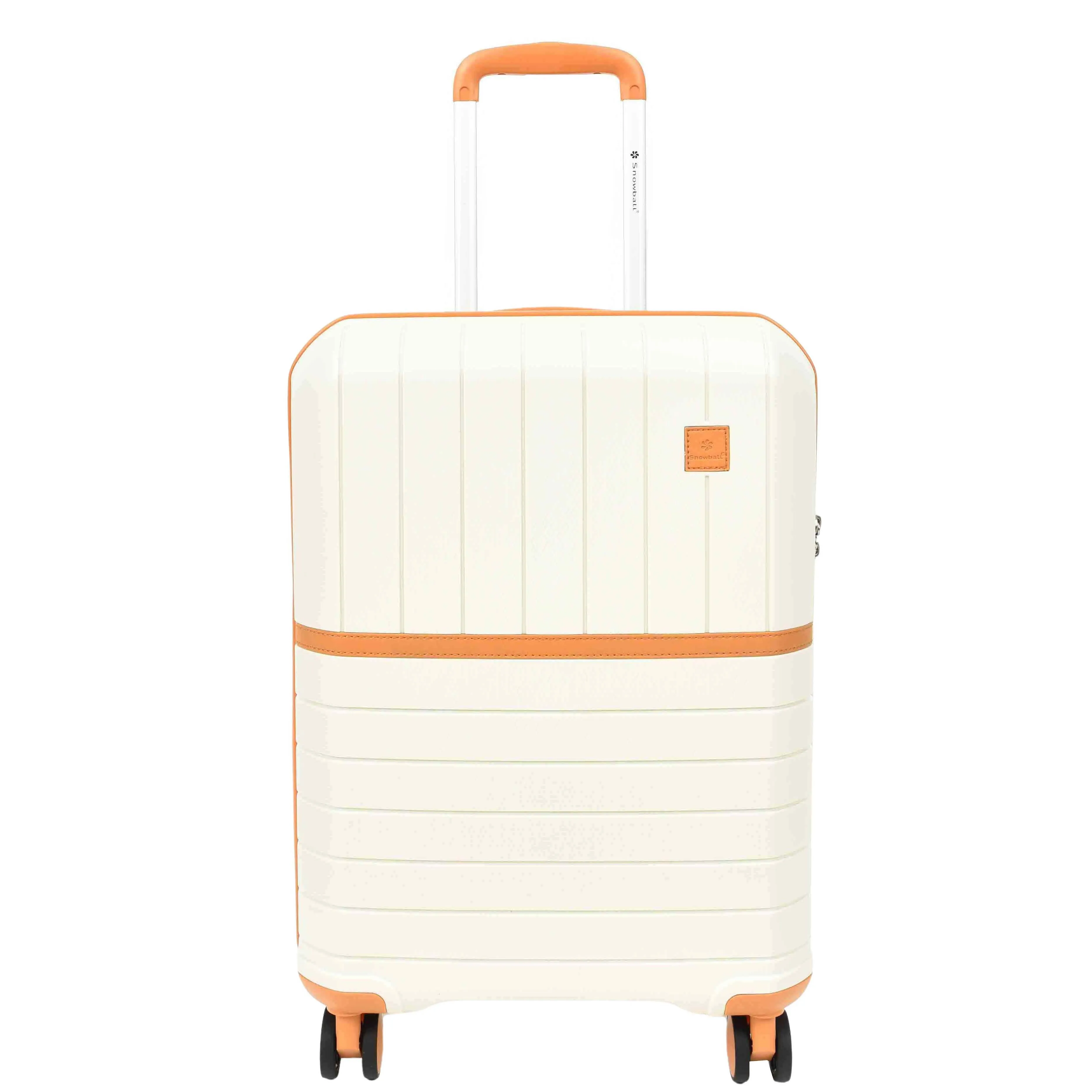 Expandable Wheeled Suitcases Solid Hard Shell PP Luggage Milky Titania