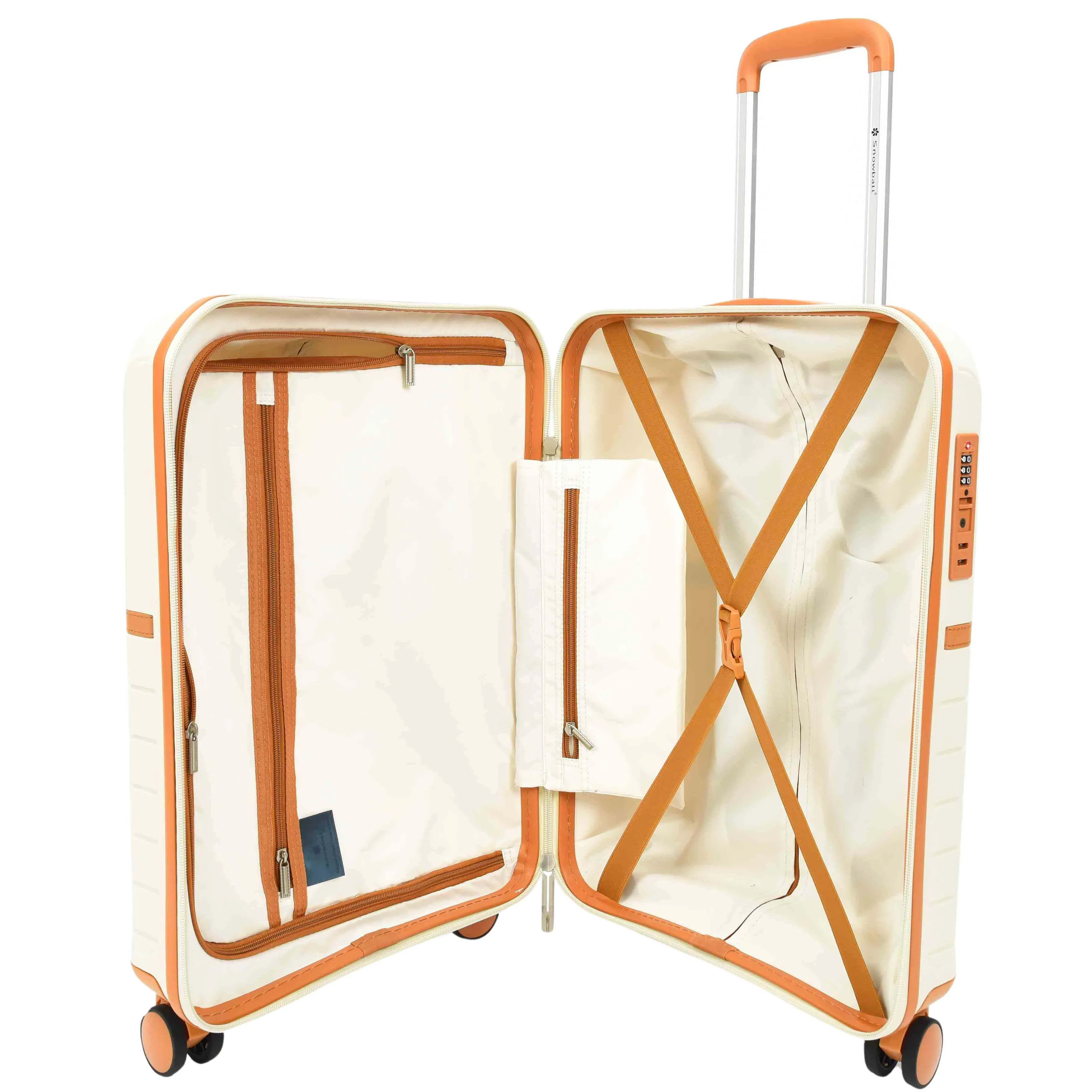 Expandable Wheeled Suitcases Solid Hard Shell PP Luggage Milky Titania
