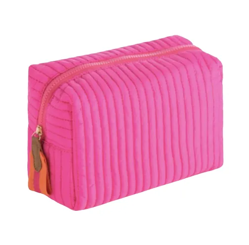 Ezra Boxy Cosmetic Pouch - Magenta - 2 sizes