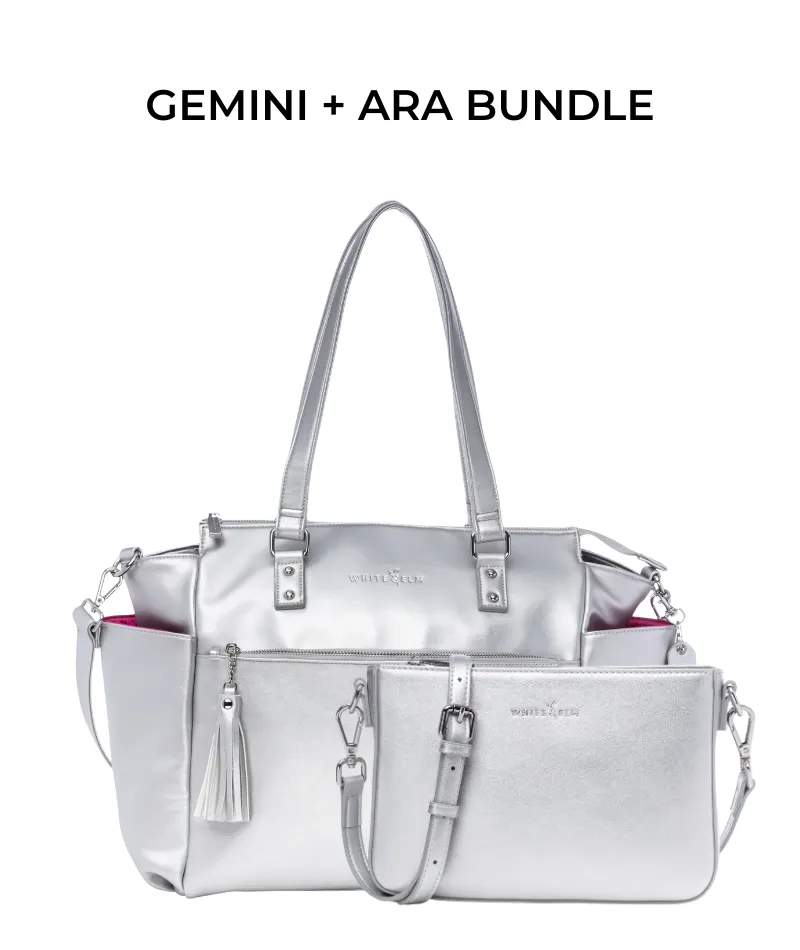 Gemini Convertible Backpack - Silver Metallic - [OUTLET FINAL SALE]