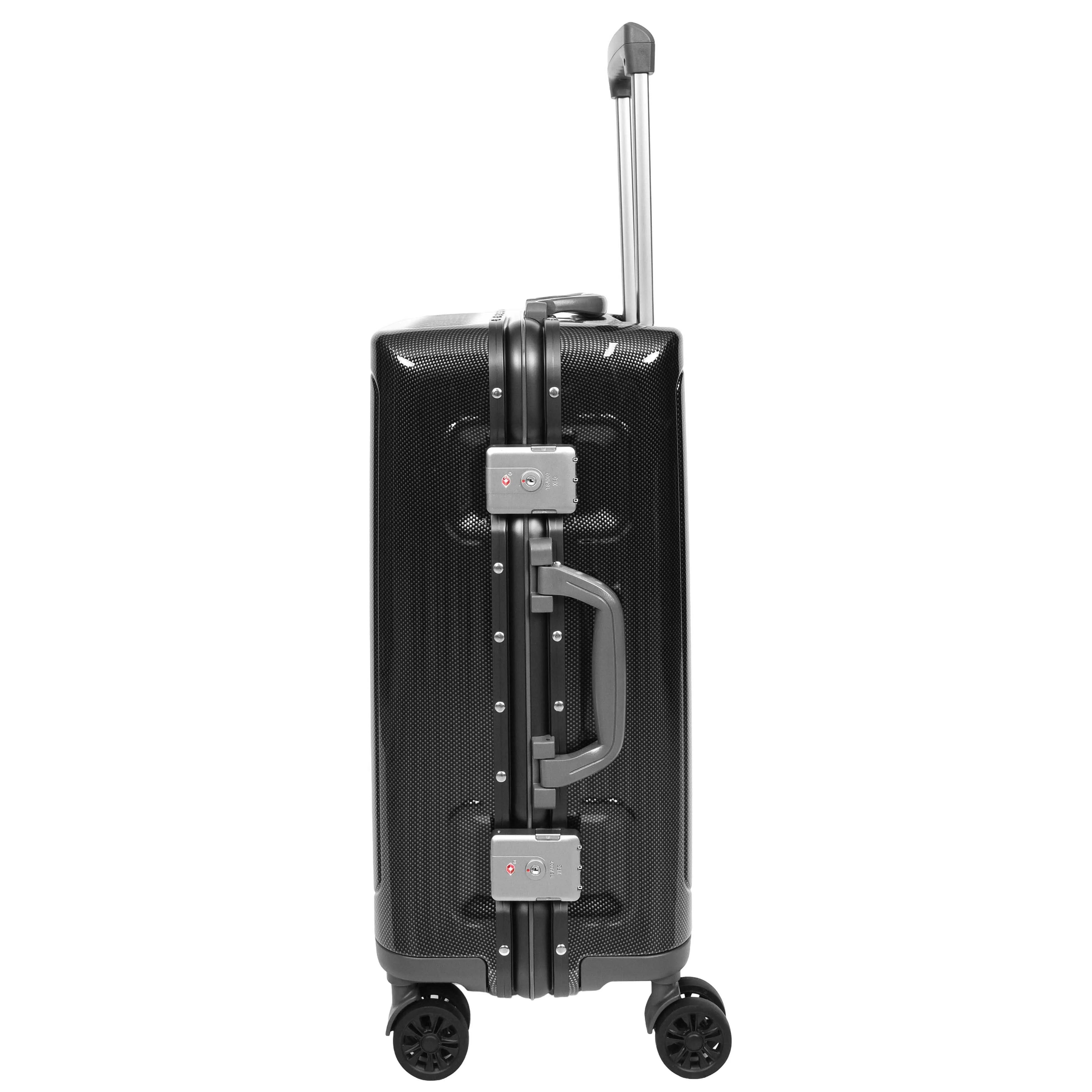 Hard side Spinner Luggage 8 Wheels Dual TSA Latch Metal Frame Suitcases Metatron Black