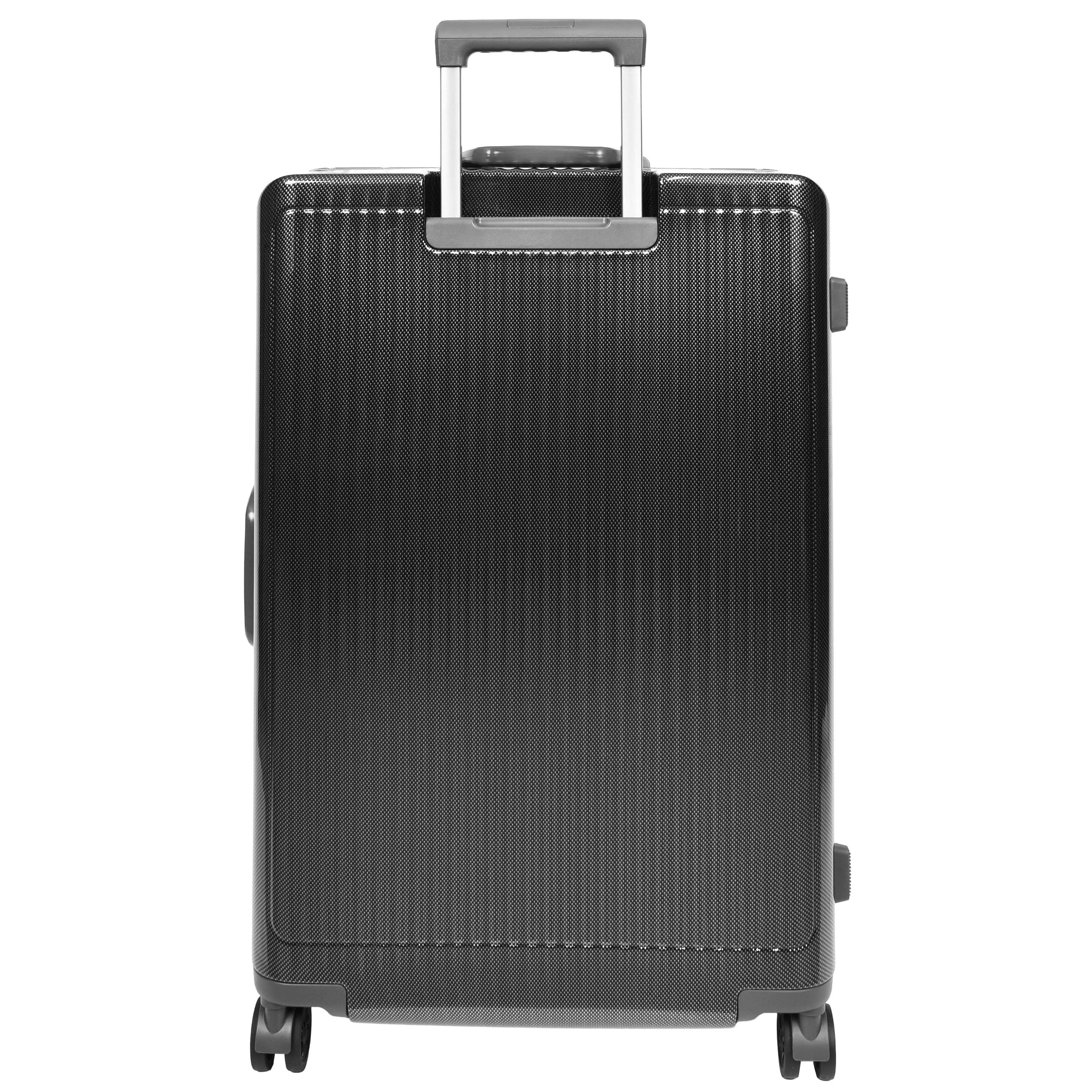 Hard side Spinner Luggage 8 Wheels Dual TSA Latch Metal Frame Suitcases Metatron Black