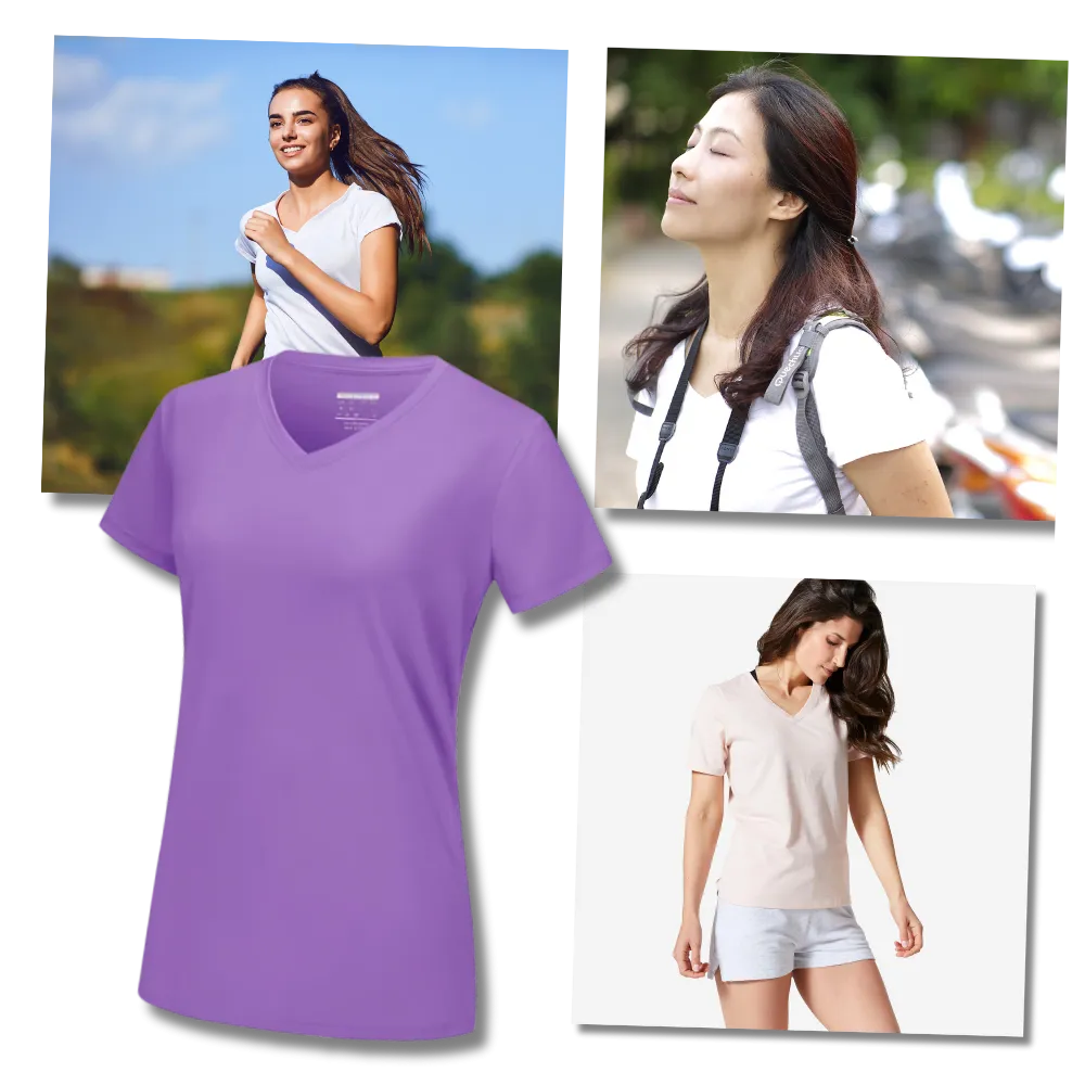 Instant Cooling V-neck Shirts Women