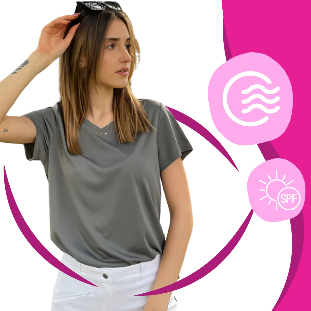 Instant Cooling V-neck Shirts Women