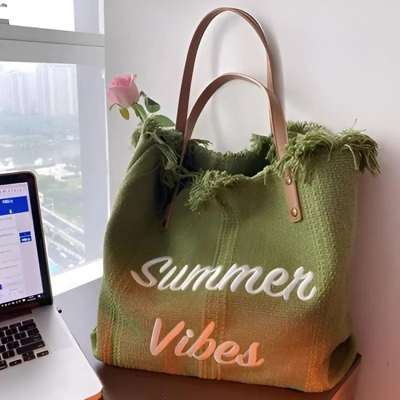 Johanna Handbag - Hochwertige Große Canvas Sommertasche