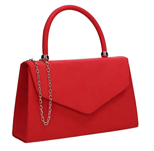 Kendall Suede Velvet Envelope Womens Party Prom Wedding Clutch Bag Purse Bag