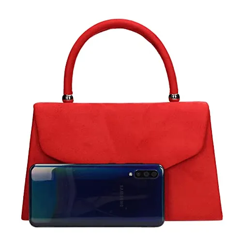 Kendall Suede Velvet Envelope Womens Party Prom Wedding Clutch Bag Purse Bag