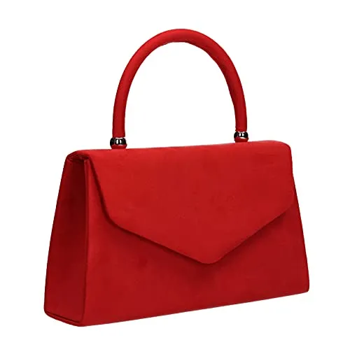 Kendall Suede Velvet Envelope Womens Party Prom Wedding Clutch Bag Purse Bag