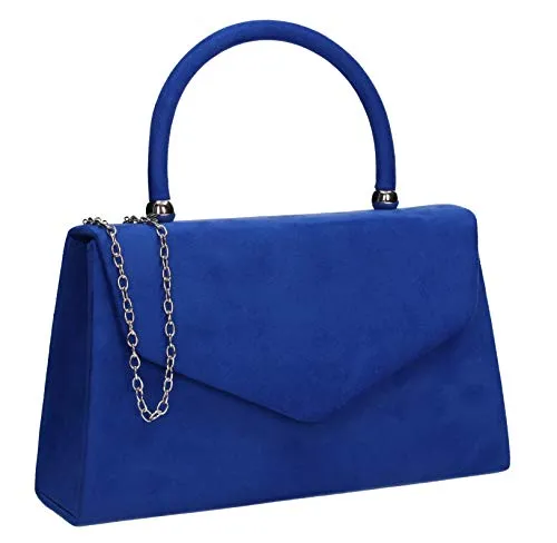 Kendall Suede Velvet Envelope Womens Party Prom Wedding Clutch Bag Purse Bag