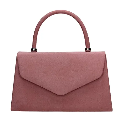 Kendall Suede Velvet Envelope Womens Party Prom Wedding Clutch Bag Purse Bag