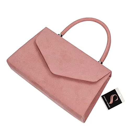 Kendall Suede Velvet Envelope Womens Party Prom Wedding Clutch Bag Purse Bag