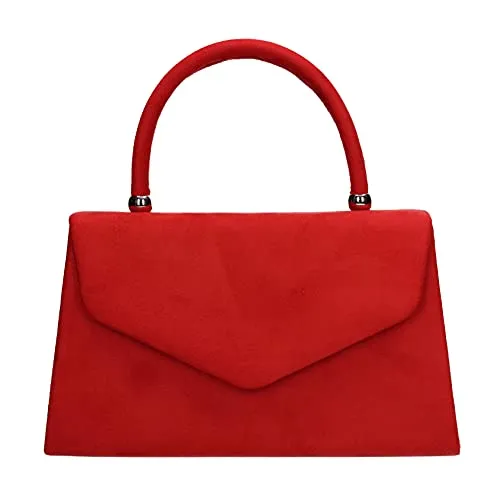 Kendall Suede Velvet Envelope Womens Party Prom Wedding Clutch Bag Purse Bag