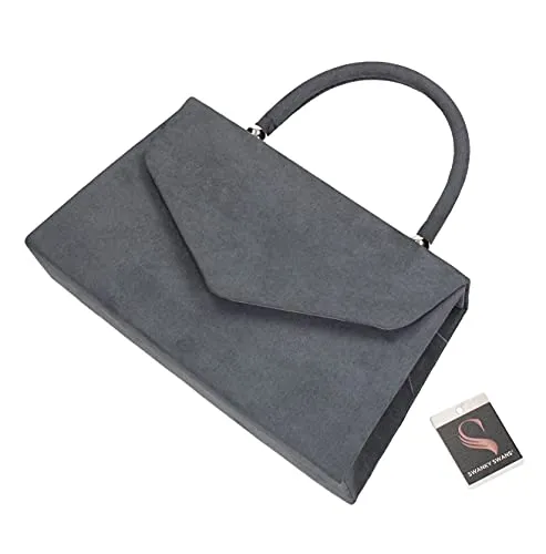 Kendall Suede Velvet Envelope Womens Party Prom Wedding Clutch Bag Purse Bag