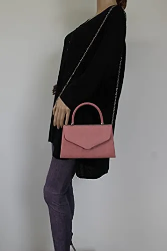 Kendall Suede Velvet Envelope Womens Party Prom Wedding Clutch Bag Purse Bag
