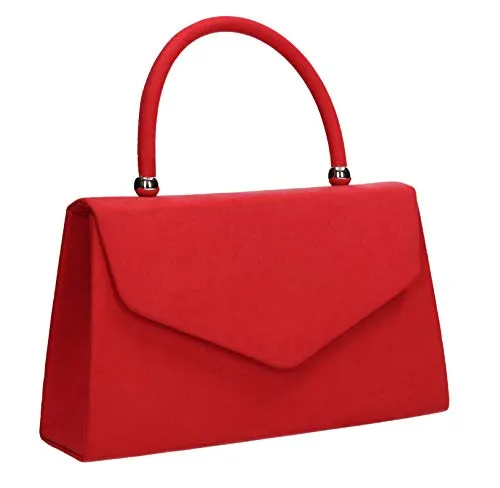 Kendall Suede Velvet Envelope Womens Party Prom Wedding Clutch Bag Purse Bag