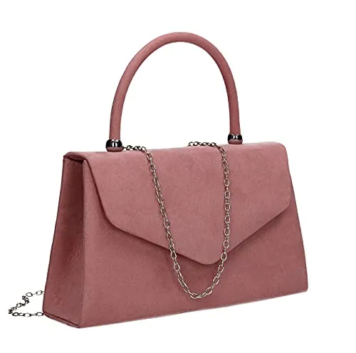 Kendall Suede Velvet Envelope Womens Party Prom Wedding Clutch Bag Purse Bag