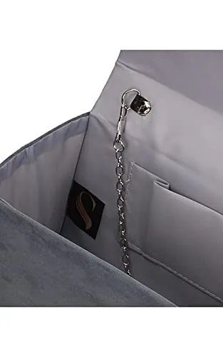 Kendall Suede Velvet Envelope Womens Party Prom Wedding Clutch Bag Purse Bag