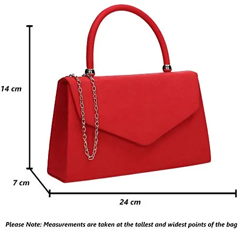 Kendall Suede Velvet Envelope Womens Party Prom Wedding Clutch Bag Purse Bag