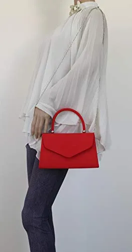 Kendall Suede Velvet Envelope Womens Party Prom Wedding Clutch Bag Purse Bag