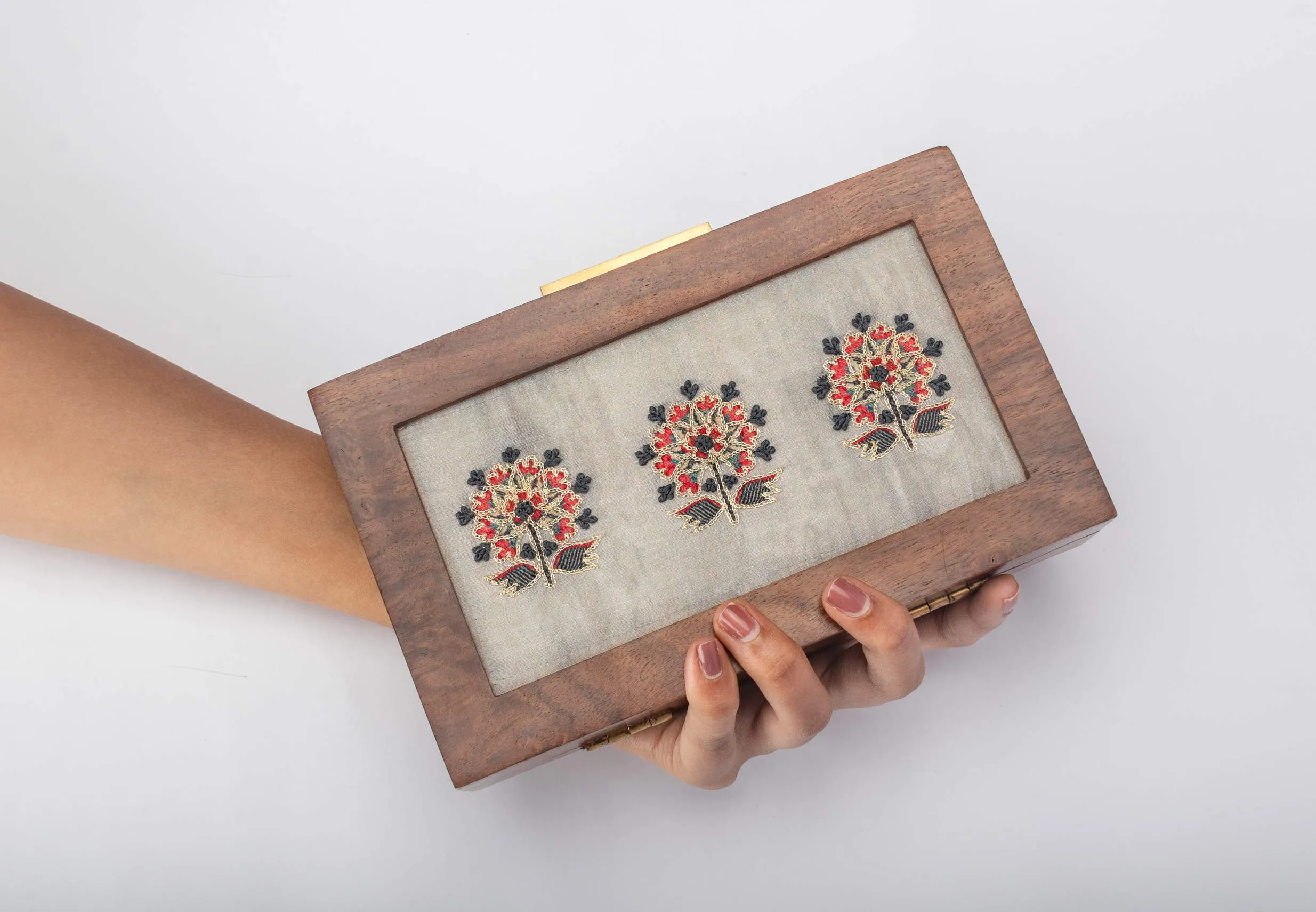 knot & Gold zari work Clutch