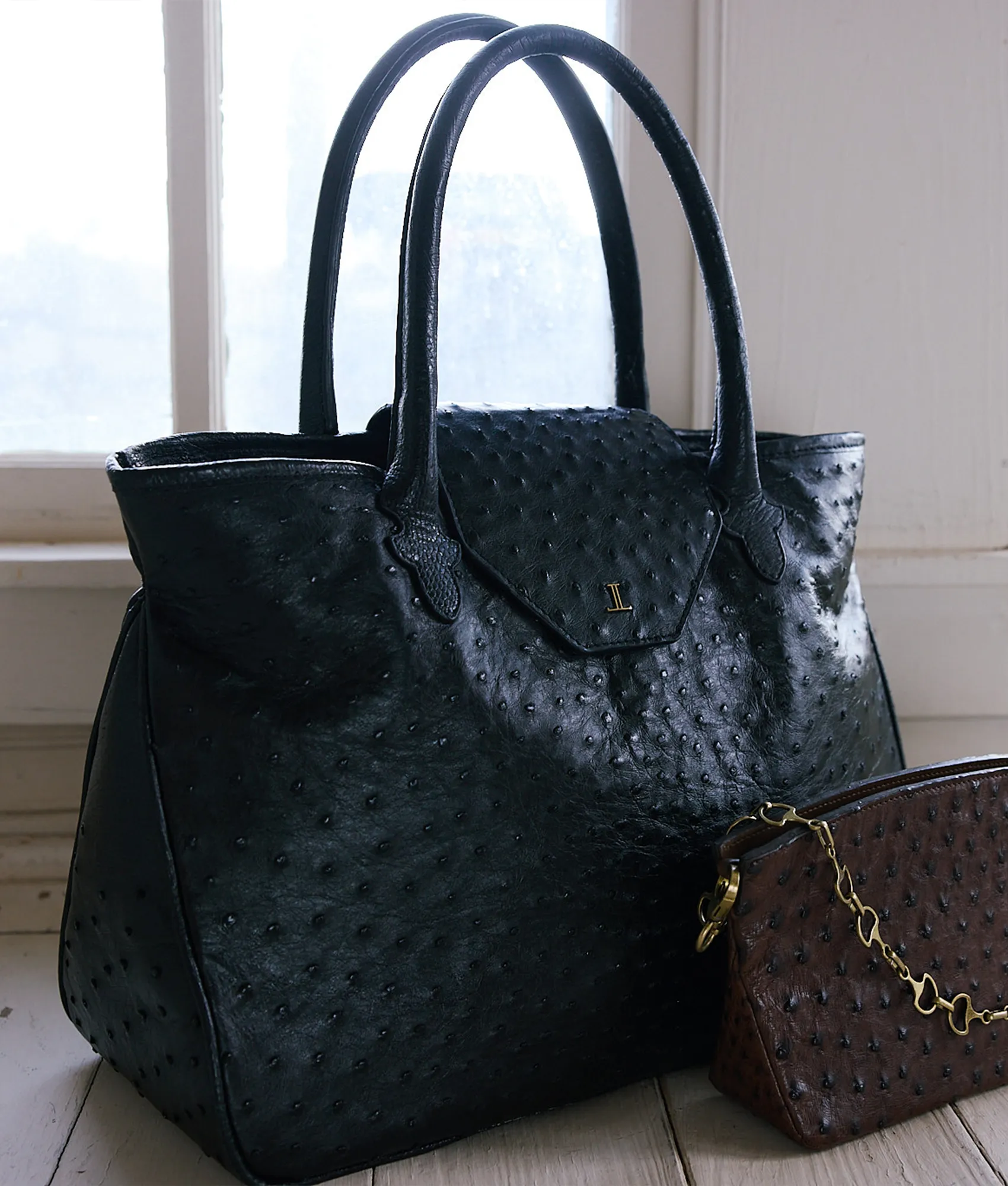 Large Roma Exotic Tote :: Black