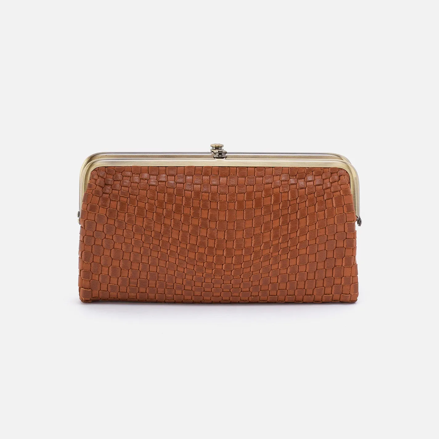 Lauren Clutch-Wallet in Wave Weave Leather - Wheat