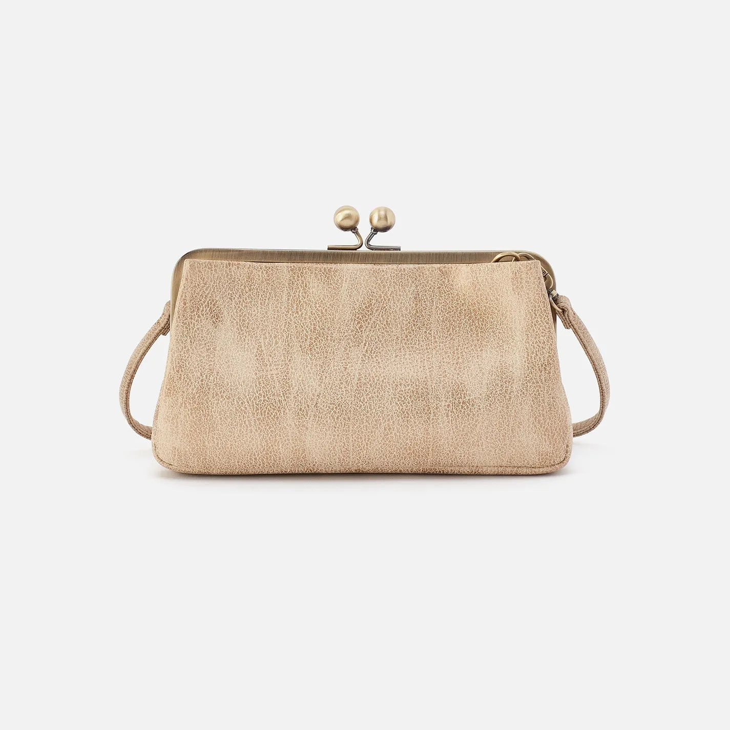 Lauren Frame Crossbody In Metallic Leather - Gold Leaf