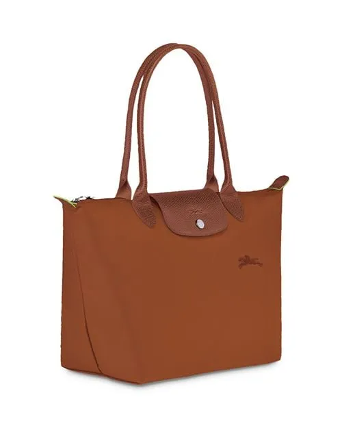 Le Pliage Medium Green Shoulder Bag Made from Longchamp Recycled Material , color Brown