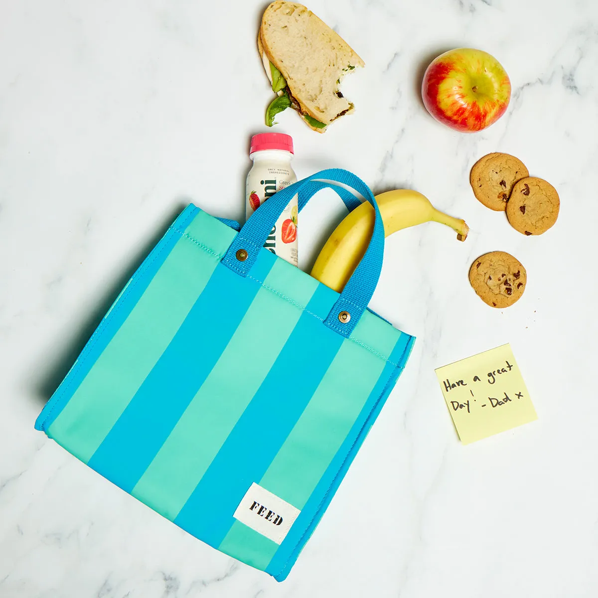 Lunch Bag Blue Cabana Stripe