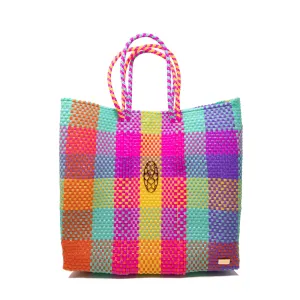 MEDIUM SQUARE COLORFUL TOTE BAG