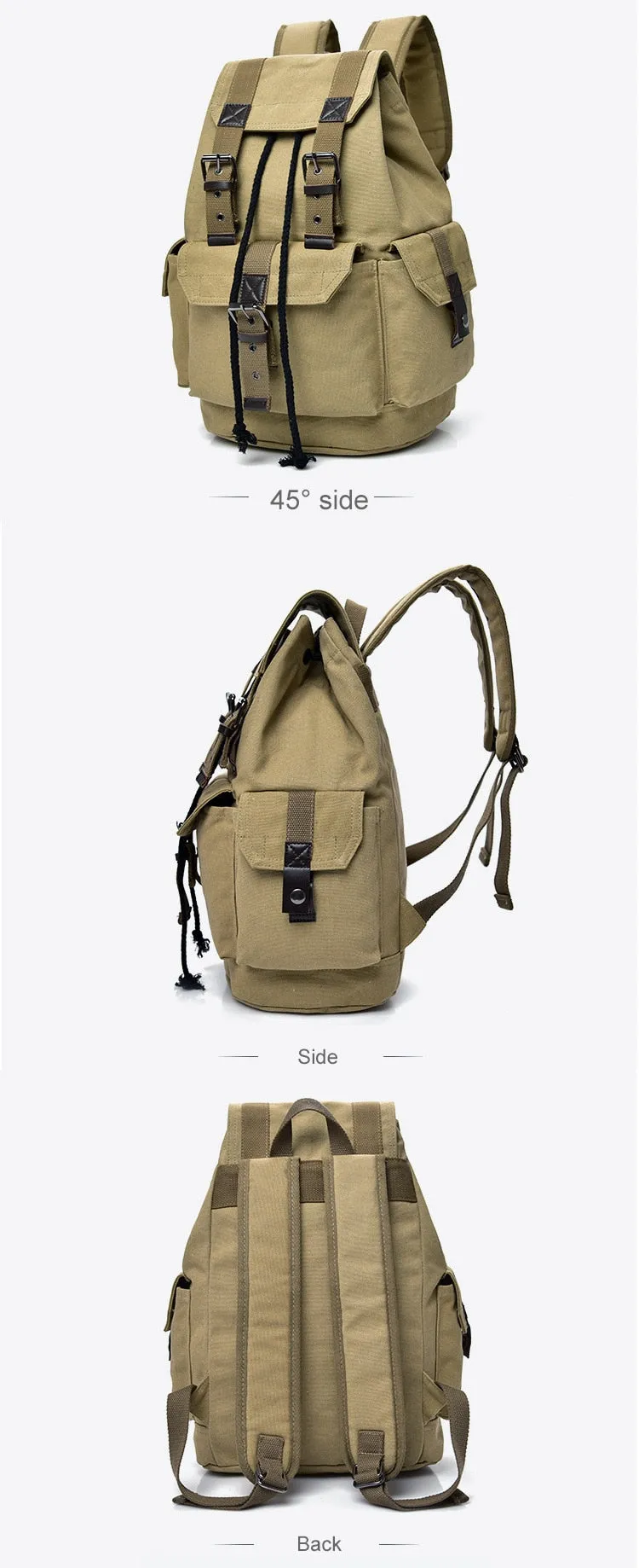 Men's Canvas Vintage School Backpack