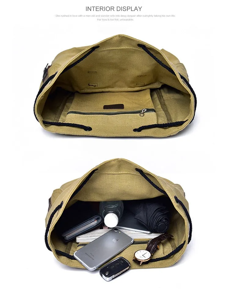 Men's Canvas Vintage School Backpack