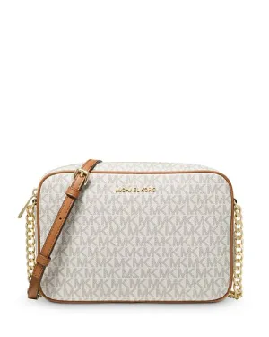Michael Kors Jet Set Saffiano Leather Large Crossbody Bag, White