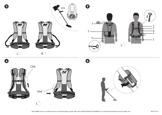 Minelab Pro-Swing 45 Detector Harness