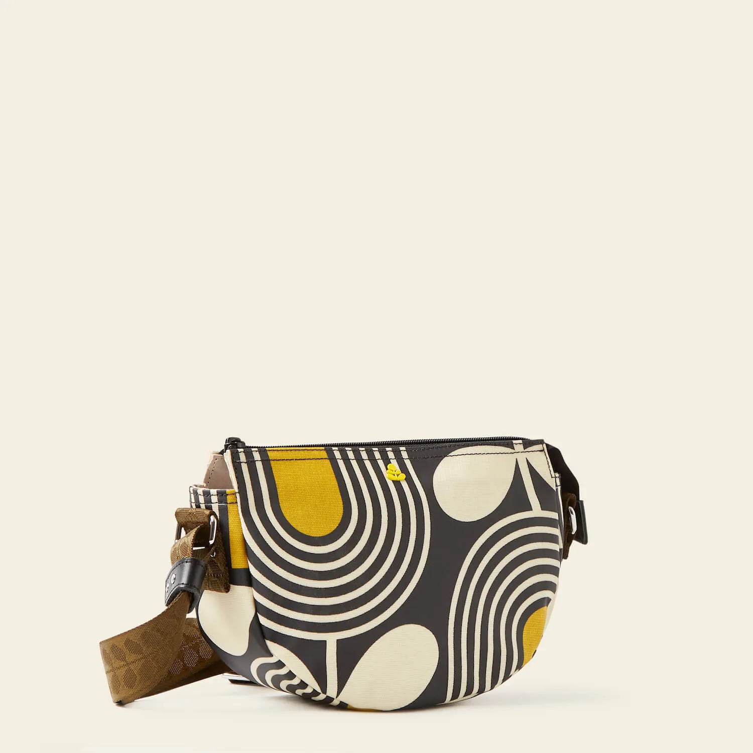 Mini Rounder Crossbody - Giant Striped Tulip Noir