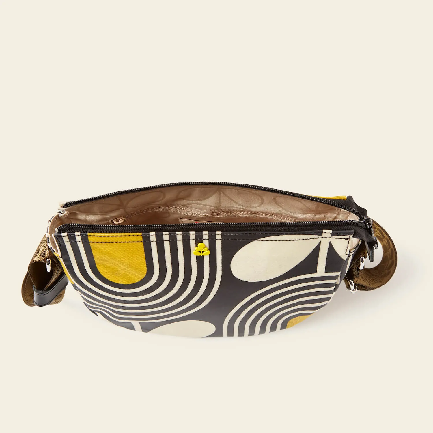 Mini Rounder Crossbody - Giant Striped Tulip Noir